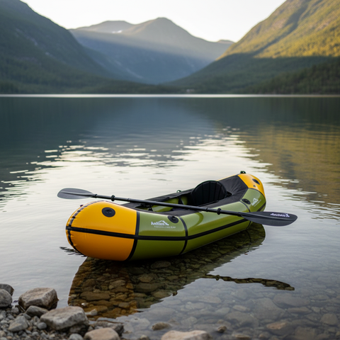 REBEL 2K packraft on mountain lake